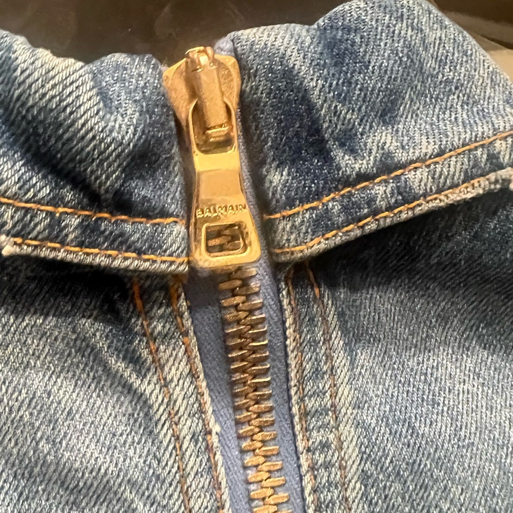 NWT Balmain Women's Classic Blue Denim Jumpsuit XS - Picture 6 of 13